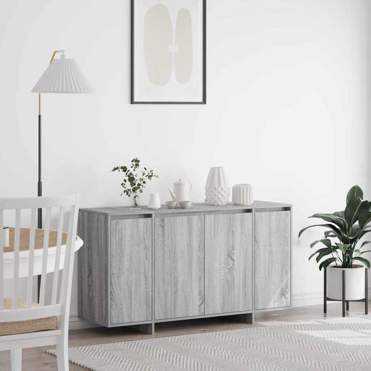 vidaXL Πλαϊνό γραφείο Γκρίζο Σονομα 135 x 41 x 75 εκ