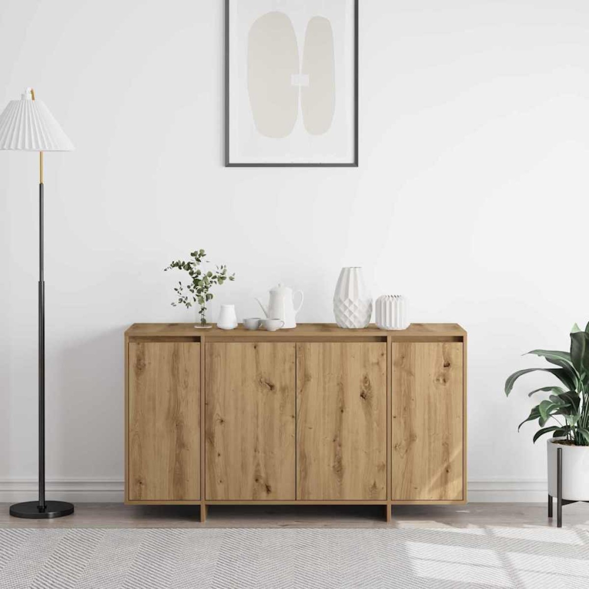 vidaXL Πλαϊνό γραφείο Artisan Oak 135 x 41 x 75 εκ Επεξεργασμένο Ξύλο