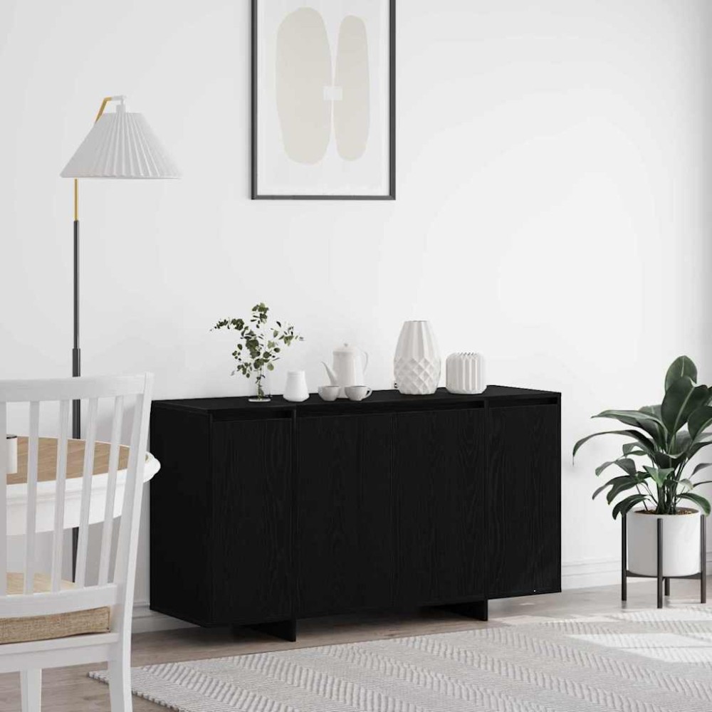 vidaXL Πλαϊνό γραφείο Μαύρη Οξυά 135 x 41 x 75 εκ Επεξεργασμένο Ξύλο