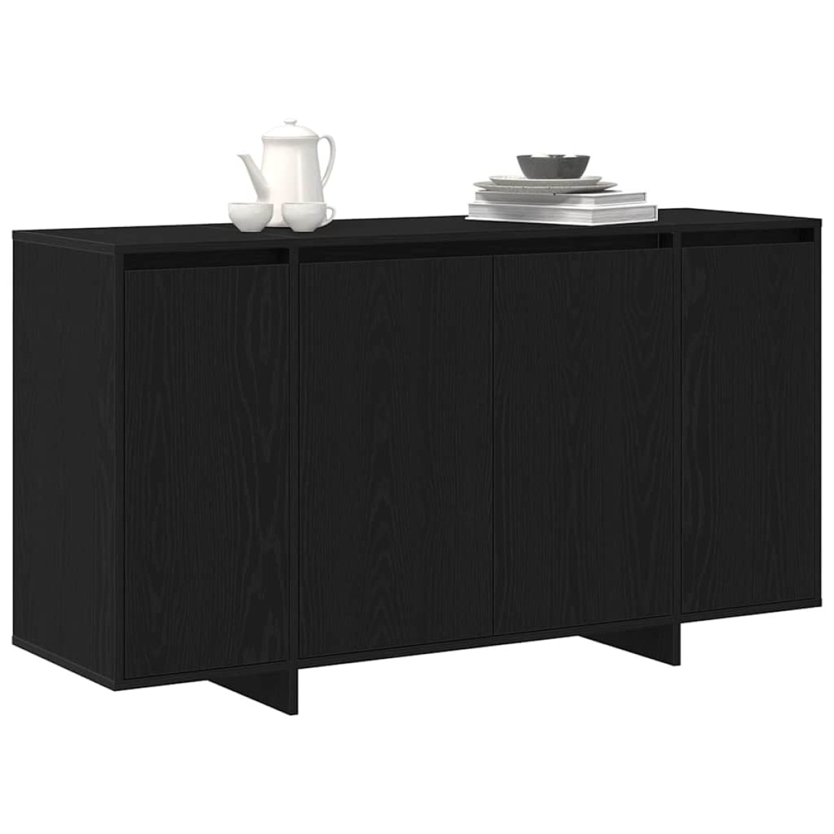 vidaXL Πλαϊνό γραφείο Μαύρη Οξυά 135 x 41 x 75 εκ Επεξεργασμένο Ξύλο