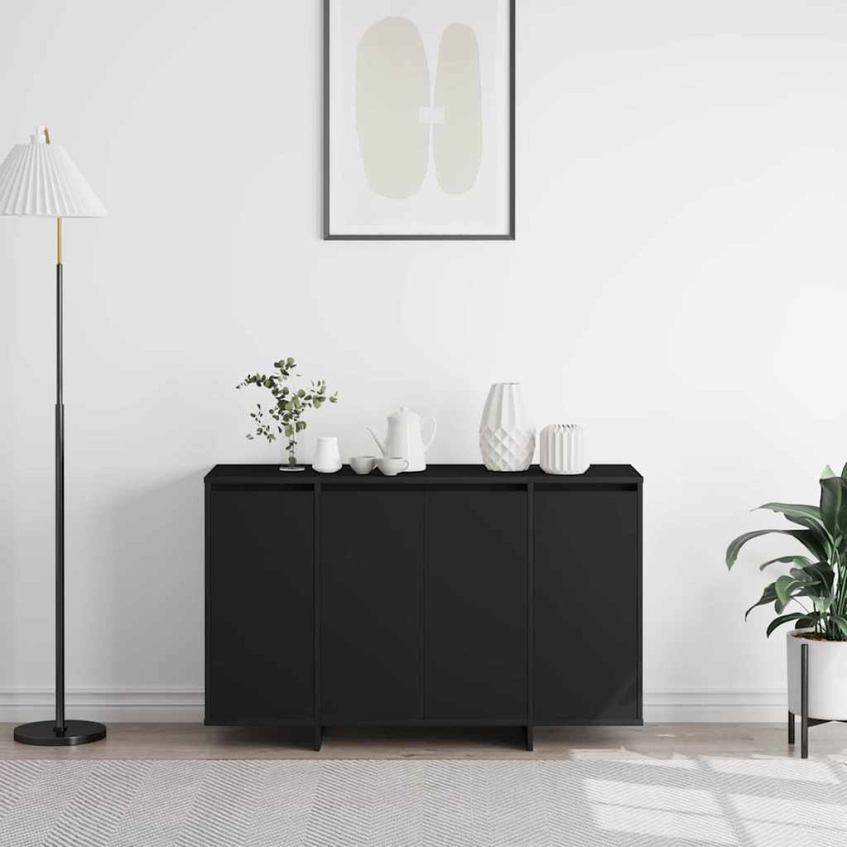vidaXL Πλαϊνό γραφείο Μαύρο 120 x 41 x 75 εκ. Επεξεργασμένο Ξύλο