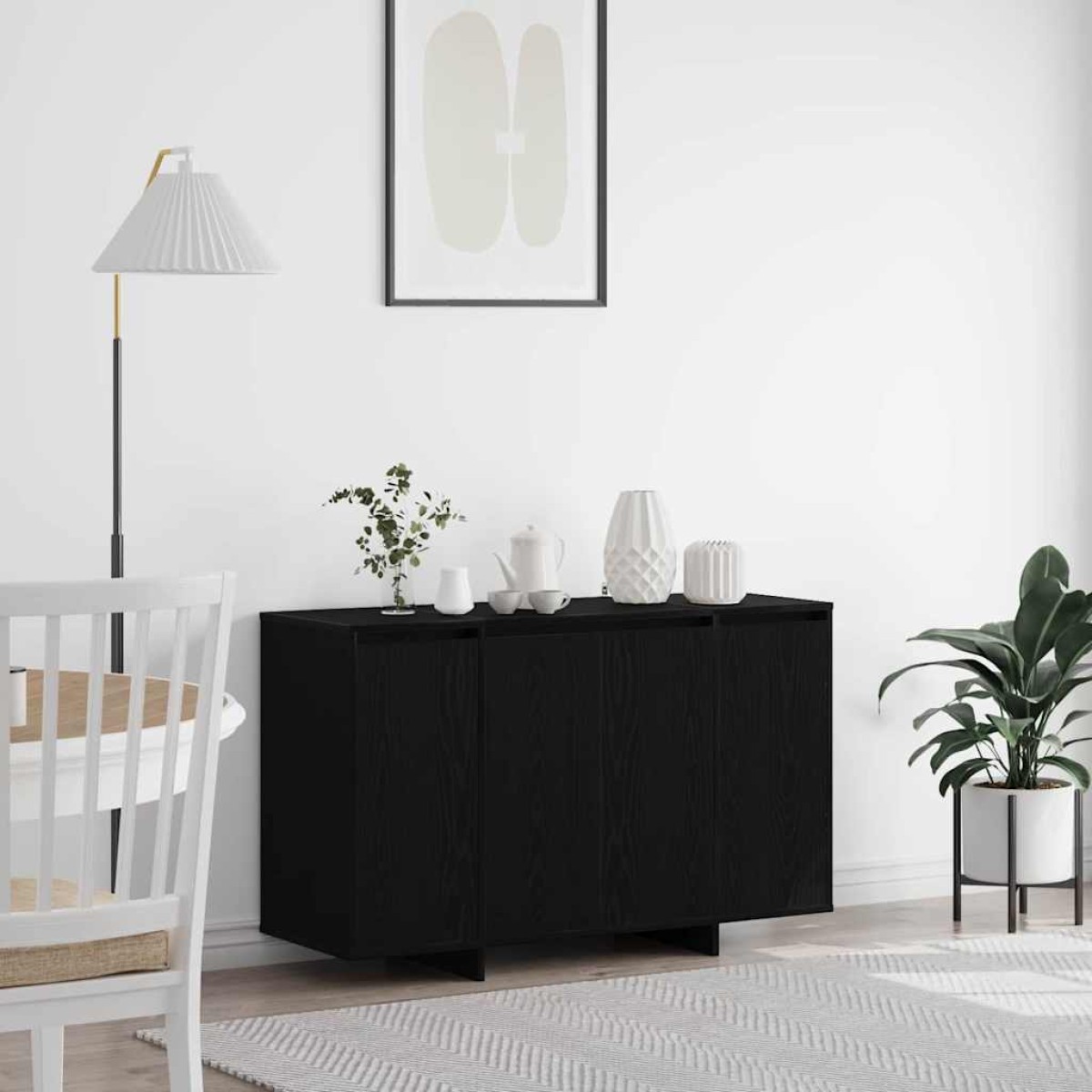 vidaXL Πλαϊνό γραφείο Μαύρη Οξυά 120 x 41 x 75 εκ. Επεξεργασμένο Ξύλο