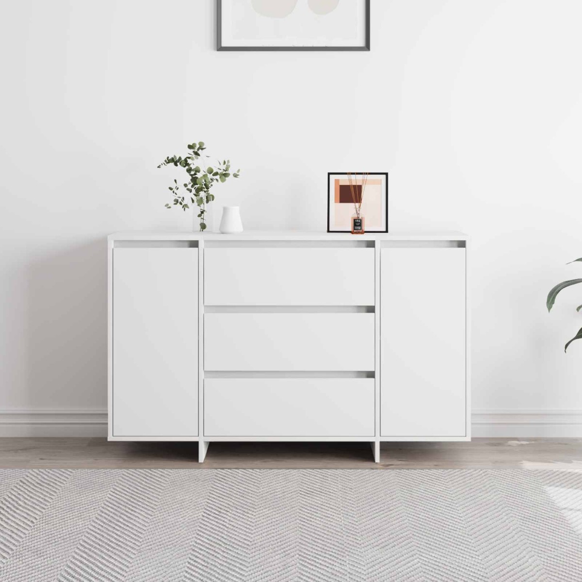 vidaXL Πλαϊνό γραφείο Λευκό 120 x 41 x 75 εκ. Επεξεργασμένο ξύλο