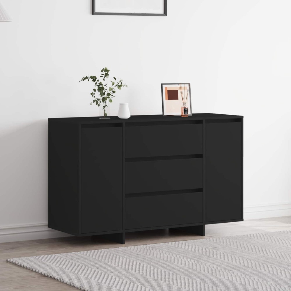 vidaXL Πλαϊνό γραφείο Μαύρο 120 x 41 x 75 εκ. Επεξεργασμένο Ξύλο