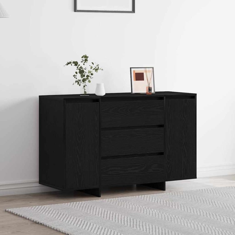 vidaXL Πλαϊνό γραφείο Μαύρη Οξυά 120 x 41 x 75 εκ. Επεξεργασμένο Ξύλο