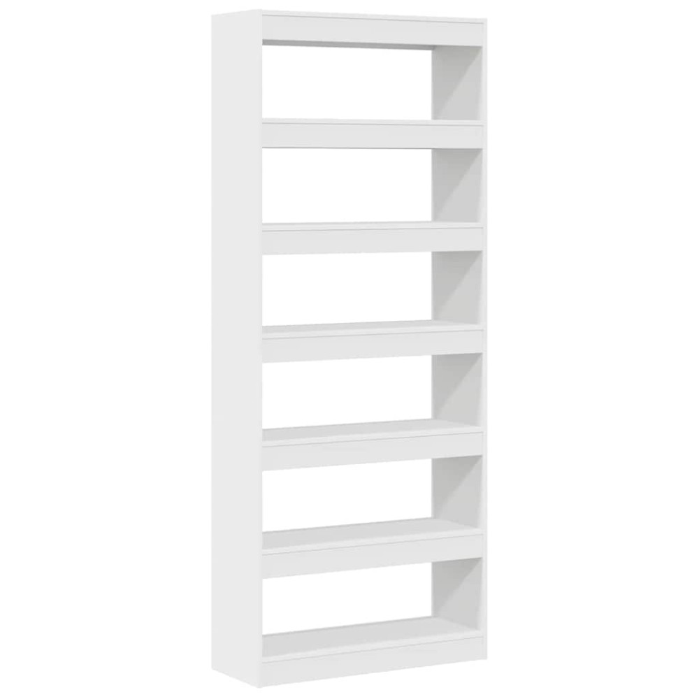 vidaXL Βιβλιοθήκη 6 επιπέδων 80 x 30 x 198 εκ Επεξεργασμένο Ξύλο Λευκό