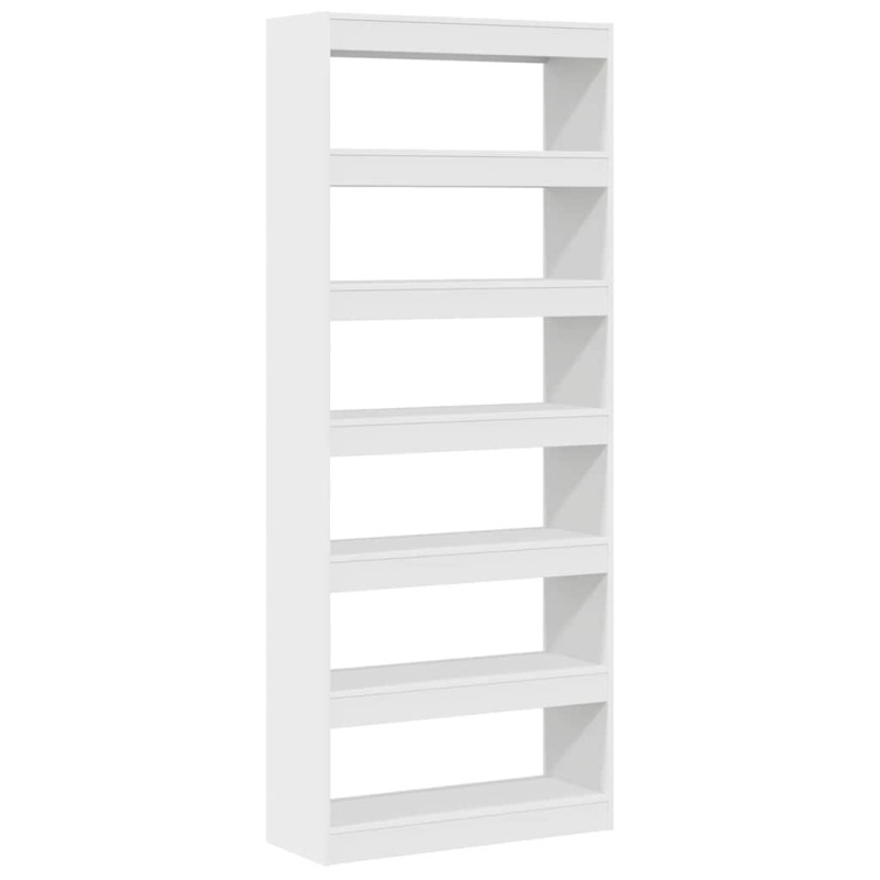 vidaXL Βιβλιοθήκη 6 επιπέδων 80 x 30 x 198 εκ Επεξεργασμένο Ξύλο Λευκό