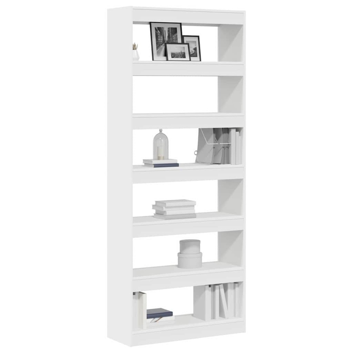 vidaXL Βιβλιοθήκη 6 επιπέδων 80 x 30 x 198 εκ Επεξεργασμένο Ξύλο Λευκό