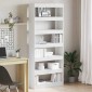 vidaXL Βιβλιοθήκη 6 επιπέδων 80 x 30 x 198 εκ Επεξεργασμένο Ξύλο Λευκό