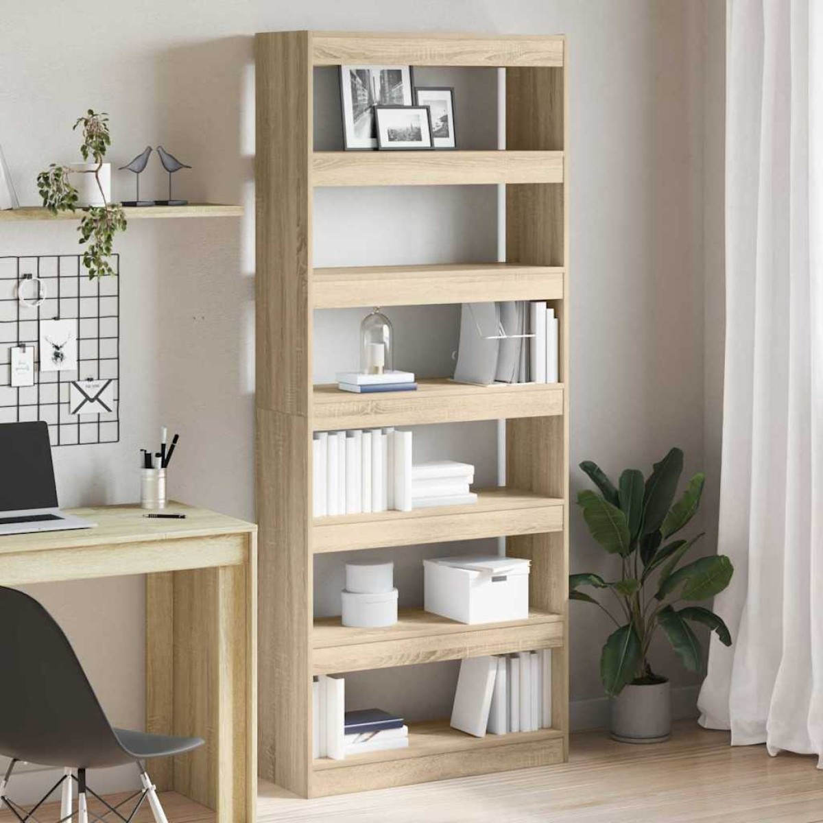 vidaXL Βιβλιοθήκη 6 επιπέδων 80 x 30 x 198 εκ Επεξεργασμένο Ξύλο