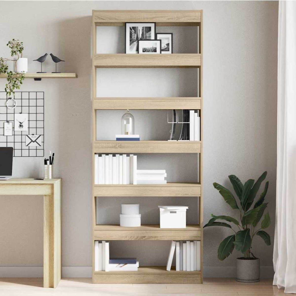 vidaXL Βιβλιοθήκη 6 επιπέδων 80 x 30 x 198 εκ Επεξεργασμένο Ξύλο
