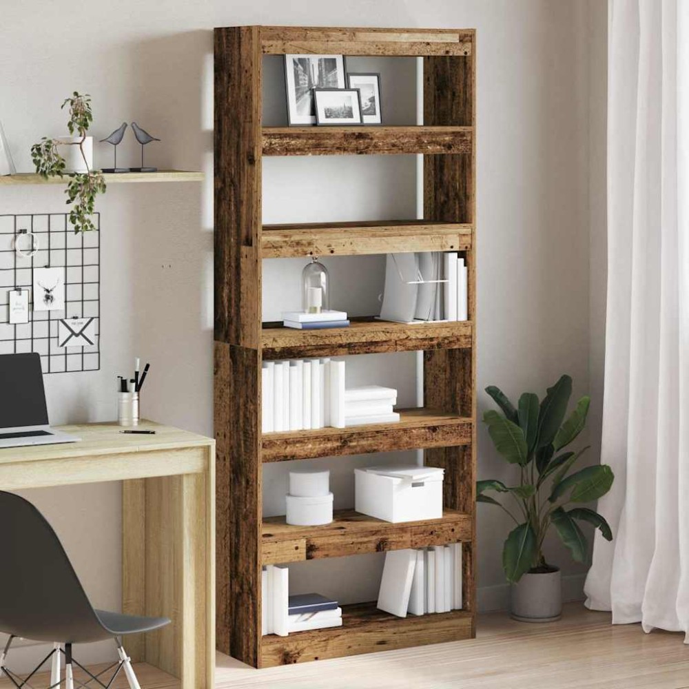 vidaXL Βιβλιοθήκη 6 επιπέδων 80 x 30 x 198 εκ Επεξεργασμένο Ξύλο