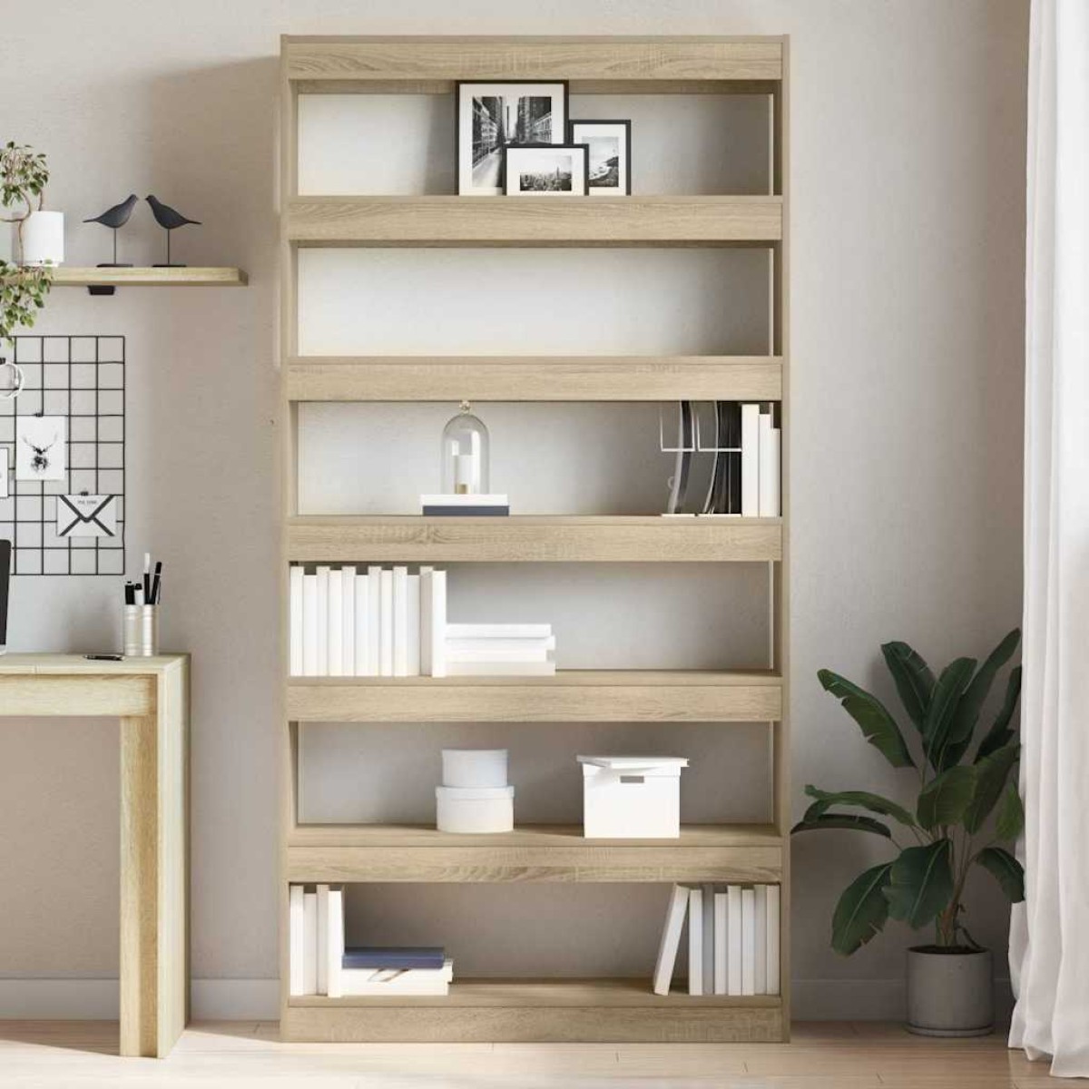 vidaXL Βιβλιοθήκη 6 επίπεδα 100 x 30 x 198 εκ. Επεξεργασμένο Ξύλο