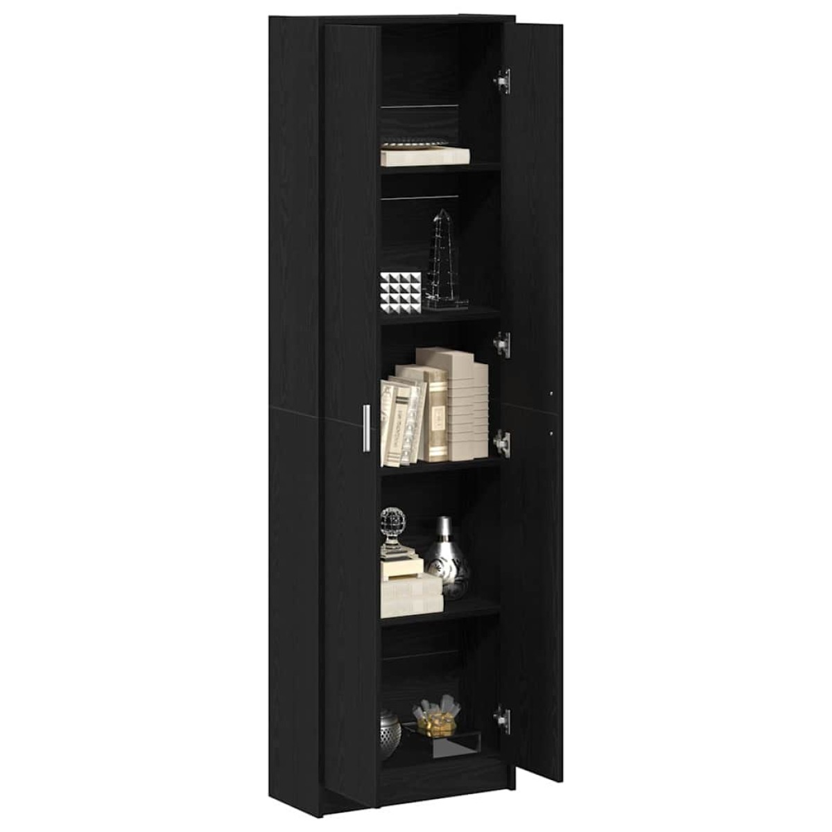 vidaXL Ντουλάπι Μαύρη Οξυά 55 x 25 x 189 εκ. Επεξεργασμένο Ξύλο
