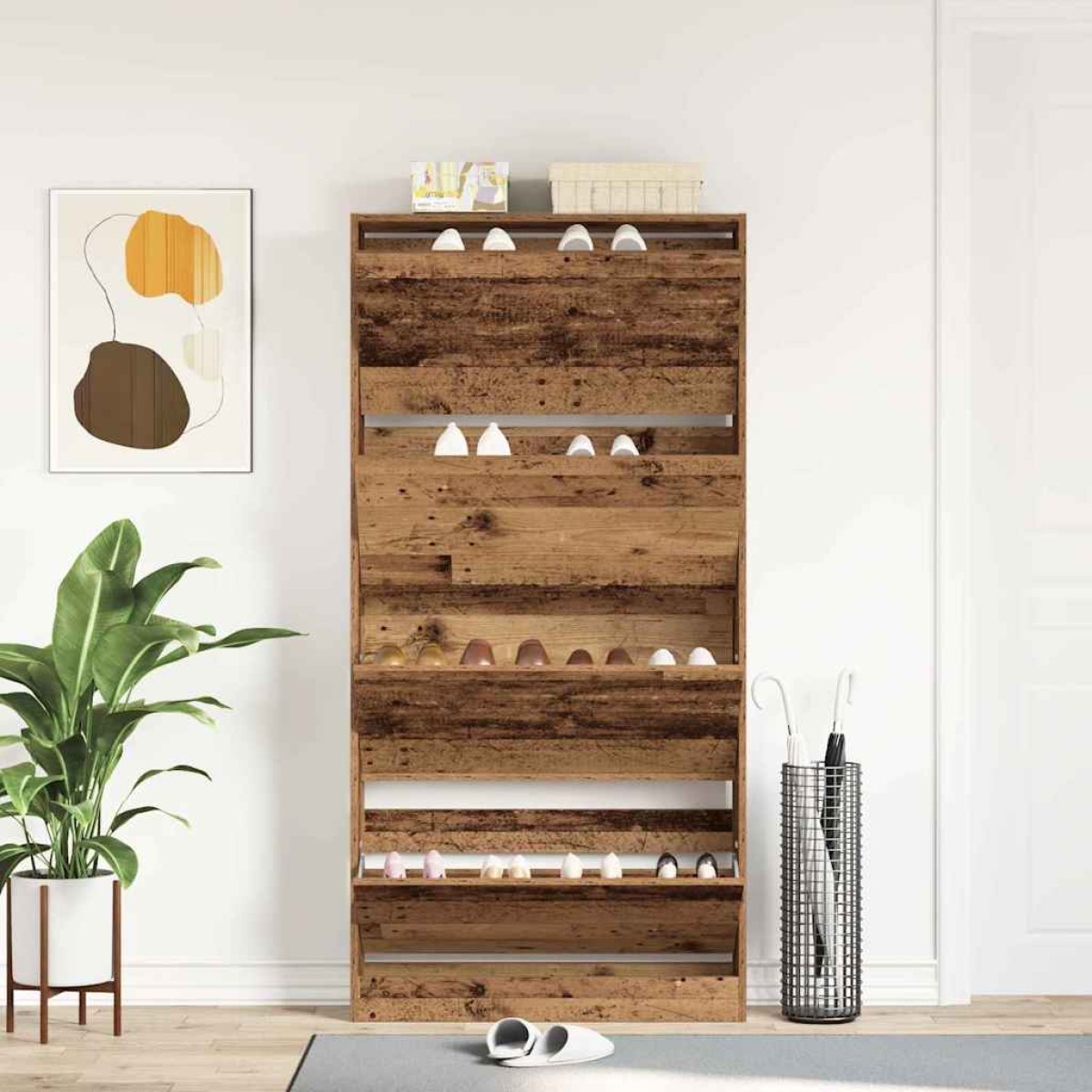 vidaXL Ντουλάπα Παπουτσιών 80 x 21 x 163,5 cm Επεξεργασμένο Ξύλο