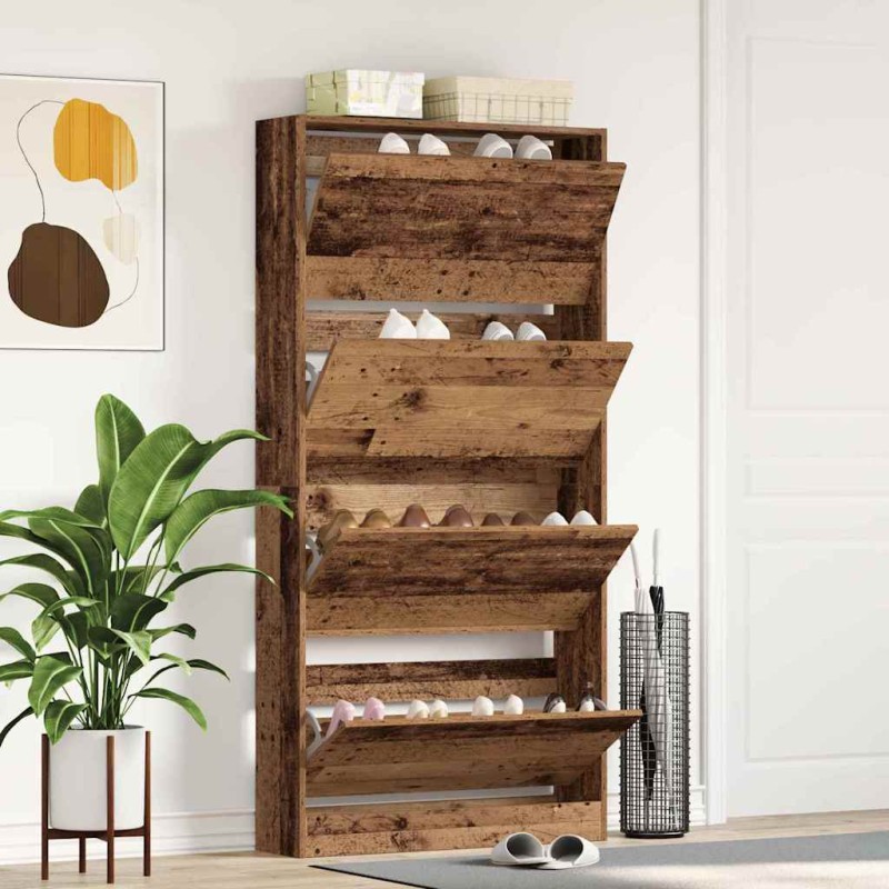 vidaXL Ντουλάπα Παπουτσιών 80 x 21 x 163,5 cm Επεξεργασμένο Ξύλο