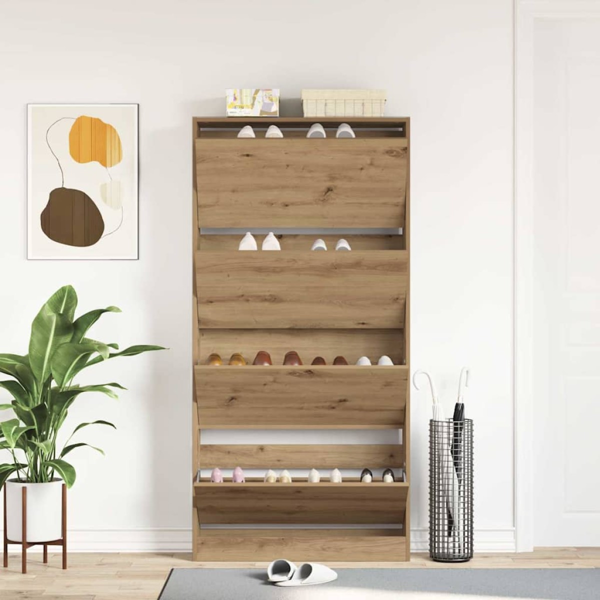 vidaXL Ντουλάπα Παπουτσιών 80 x 21 x 163,5 cm Επεξεργασμένο Ξύλο
