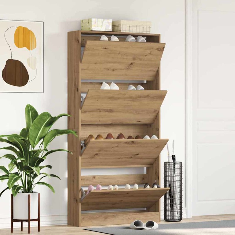 vidaXL Ντουλάπα Παπουτσιών 80 x 21 x 163,5 cm Επεξεργασμένο Ξύλο