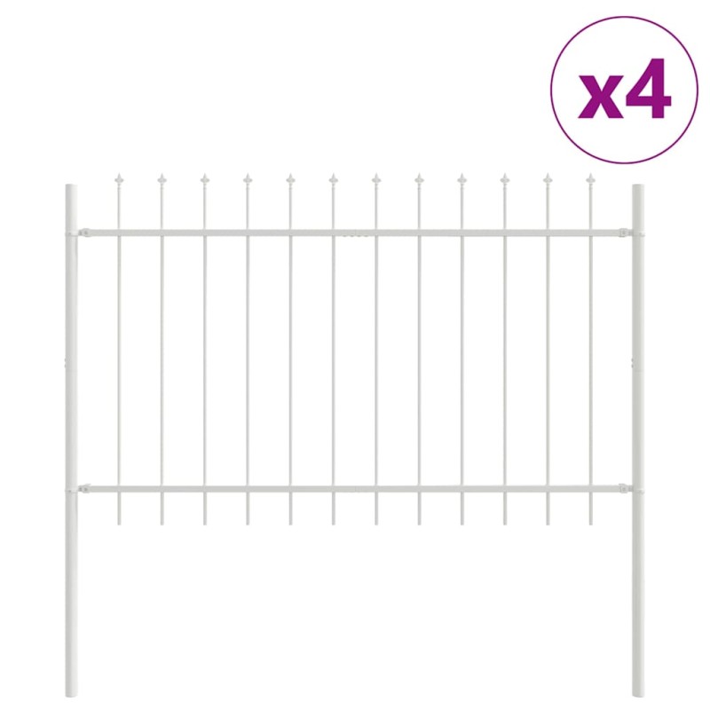 vidaXL Φράχτης Κήπου WOERDEN 4 τμχ. 6,8 x 1,2 μ Ατσάλι με Πούδρα Λευκό