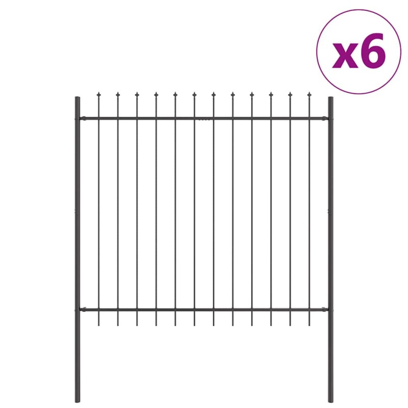 vidaXL Φράχτης Κήπου WOERDEN 6 τμχ. 10,2 x 1,5 μ Ατσάλι με Πούδρα Γκρι