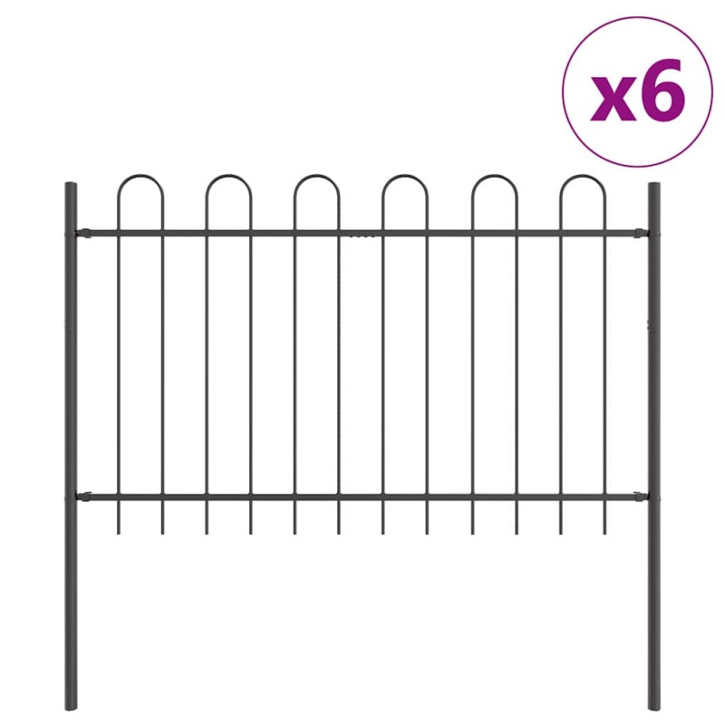 vidaXL Φράχτης Κήπου BOXTEL 6 τμχ. 10,2 x 1,2 μ Ατσάλι με Πούδρα Γκρι