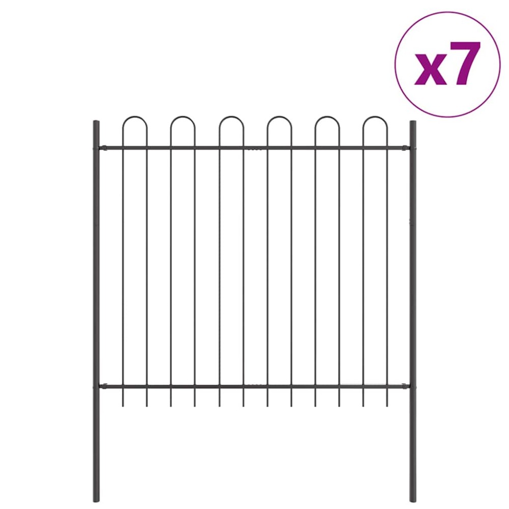 vidaXL Φράχτης Κήπου BOXTEL 7 τμχ. 11,9 x 1,5 μ Ατσάλι με Πούδρα Γκρι