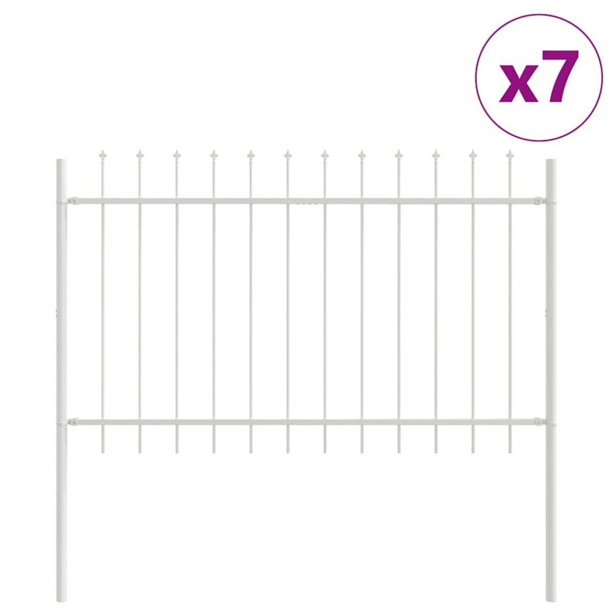vidaXL Φράχτης Κήπου WOERDEN 7 τμχ. 11,9 x 0,8 μ Ατσάλι με Πούδρα