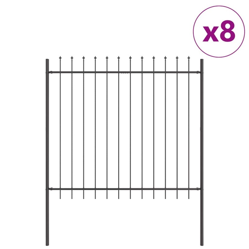 vidaXL Φράχτης Κήπου WOERDEN 8 τμχ. 13,6 x 1,5 μ Ατσάλι με Πούδρα Γκρι