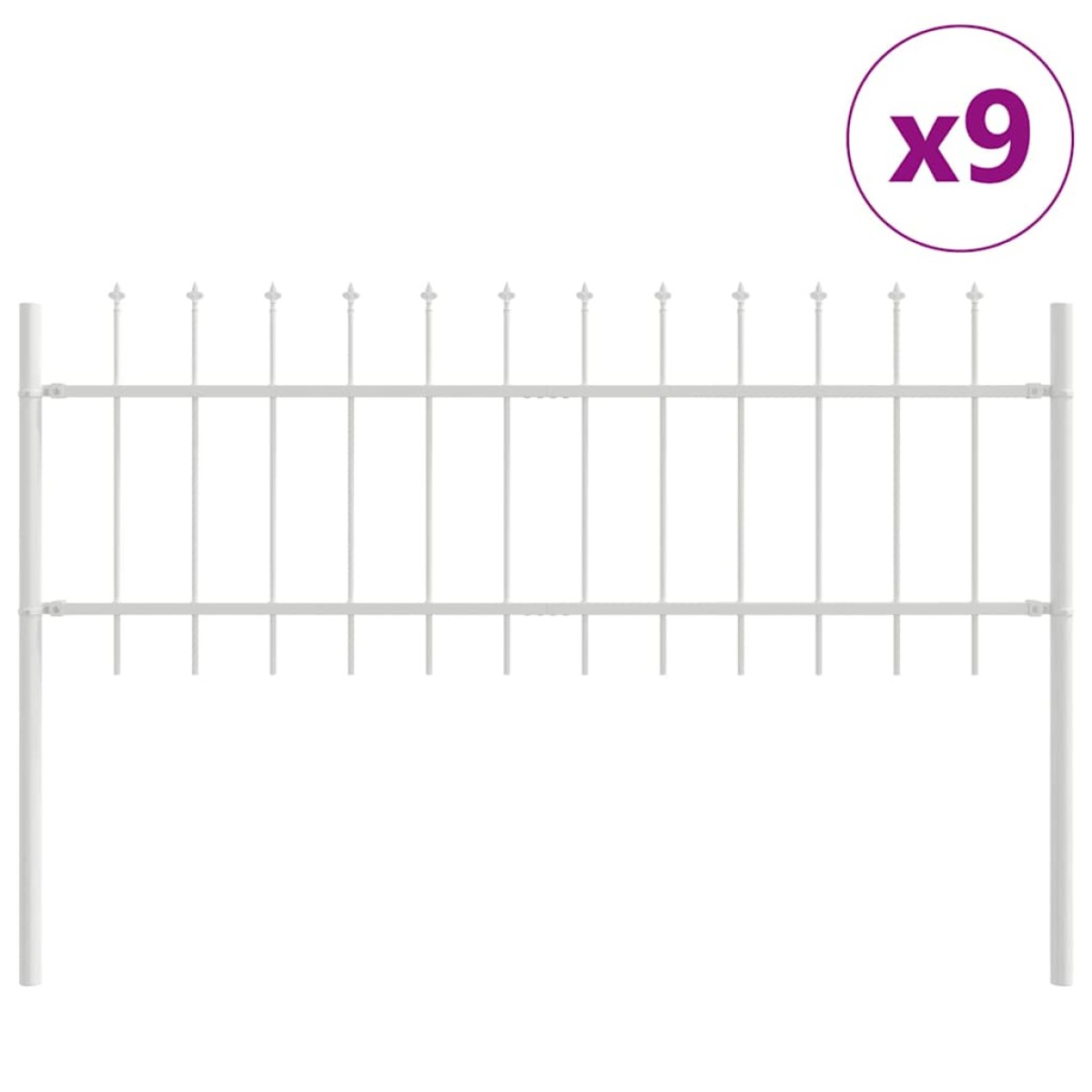 vidaXL Φράχτης Κήπου WOERDEN 9 τμχ. 15,3 x 0,6 μ Ατσάλι με Πούδρα