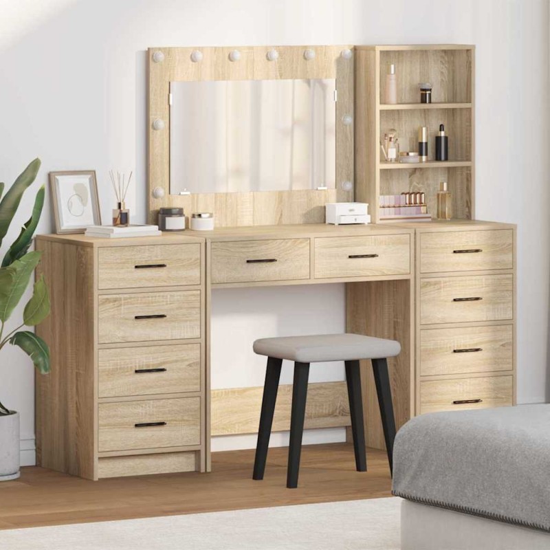 vidaXL Τραπέζι περιποίησης 3 τμχ. Δρύς Sonoma 78,5 x 41 x 135 εκ