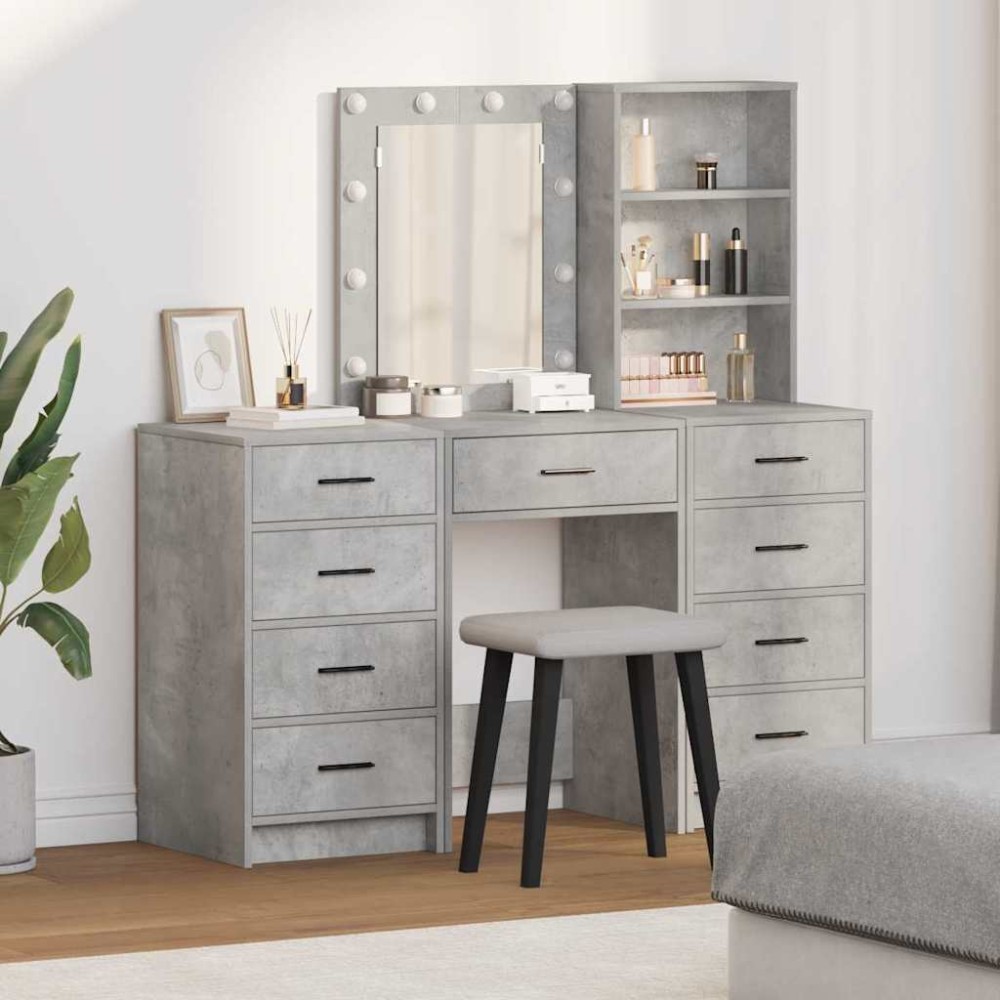 vidaXL Τραπέζι περιποίησης 3 τμχ. Γκρι 40 x 41 x 135 εκ.