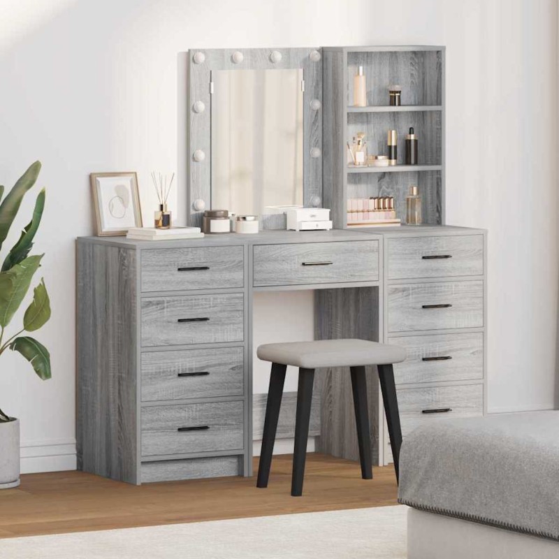 vidaXL Τραπέζι περιποίησης 3 τμχ. Γκρι 40 x 41 x 135 εκ.