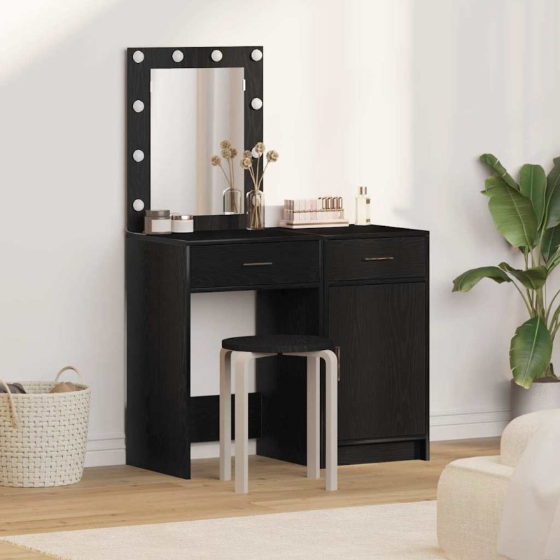 vidaXL Τραπέζι περιποίησης 2 τμχ. Μαύρο 50 x 41 x 135 εκ
