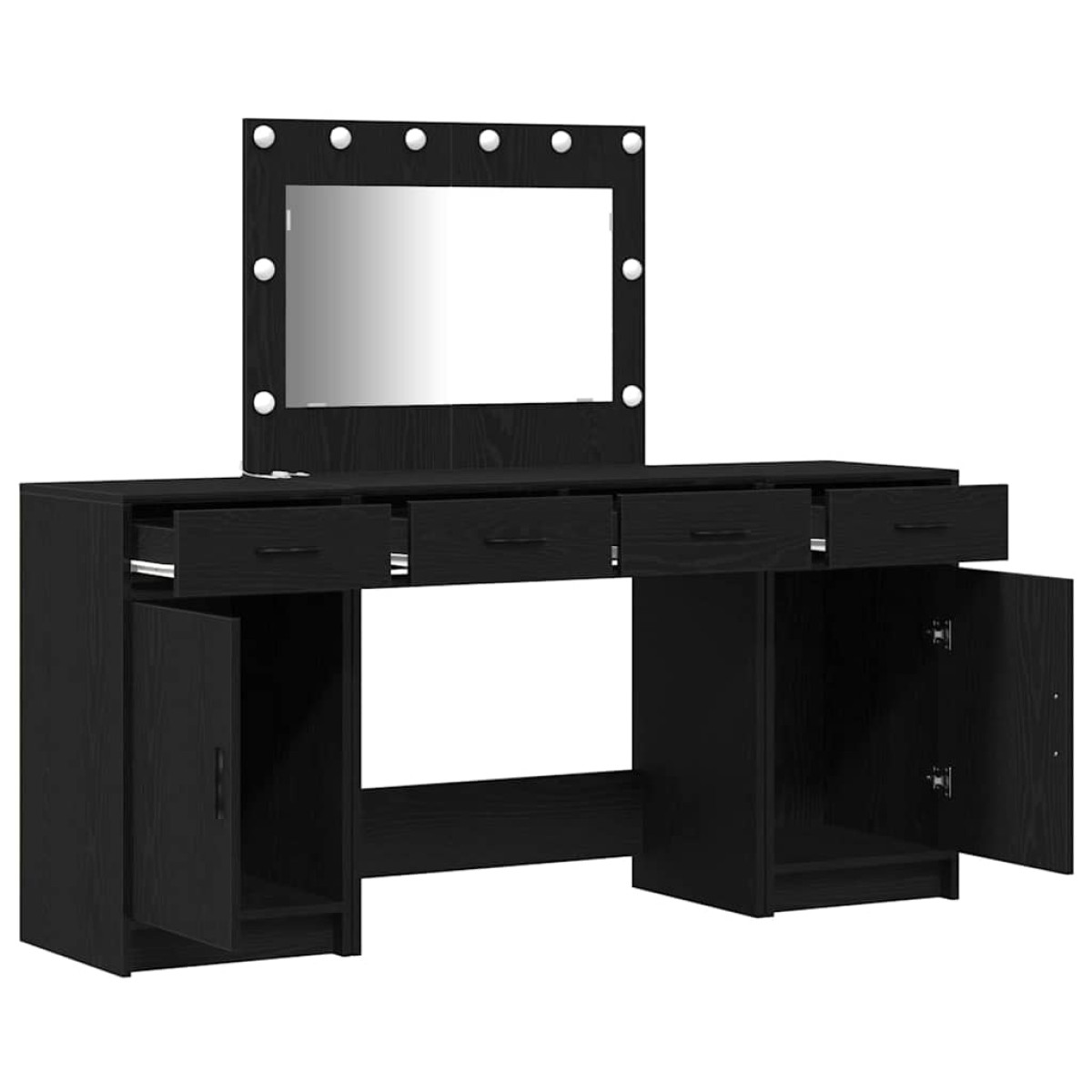 vidaXL Τραπέζι περιποίησης 3 τμχ. Μαύρο 78,5 x 41 x 135 εκ
