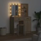 vidaXL Σετ Τραπέζι Ντυσίματος με LED 2 τμχ. Δρύς Sonoma