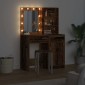 vidaXL Σετ Τραπέζι Ντυσίματος με LED 2 τμχ. Παλιό ξύλο