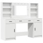 vidaXL Σετ Τραπέζι Ντυσίματος με LED 3 τμχ. Λευκό Επεξεργασμένο Ξύλο