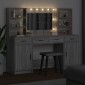 vidaXL Σετ Τραπέζι Ντυσίματος με LED 3 τμχ. Γκρίζο Σονομα
