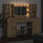 vidaXL Σετ Τραπέζι Ντυσίματος με LED 3 τμχ. Artisan Oak