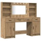 vidaXL Σετ Τραπέζι Ντυσίματος με LED 3 τμχ. Artisan Oak