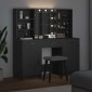 vidaXL Σετ Τραπέζι Ντυσίματος με LED 3 τμχ. Μαύρη Οξυά