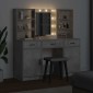 vidaXL Σετ Τραπέζι Ντυσίματος με LED 3 τμχ. Σκυρόδεμα Γκρι