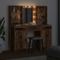 vidaXL Σετ Τραπέζι Ντυσίματος με LED 3 τμχ. Παλιό ξύλο