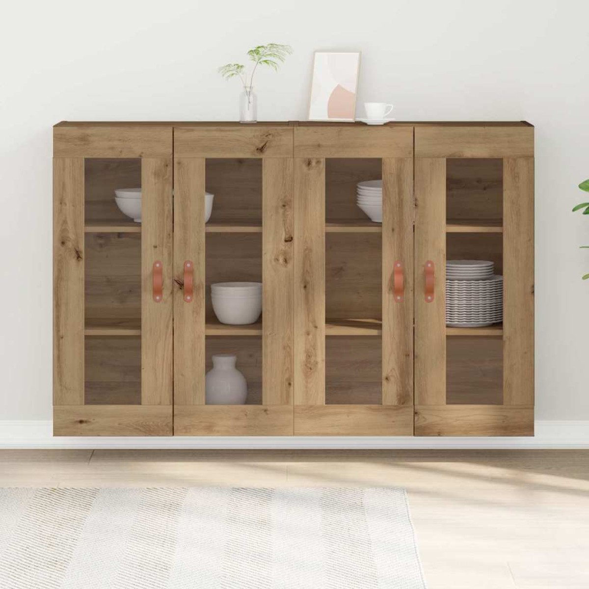 vidaXL Ντουλάπια Τοίχου 2 τμχ. Artisan Oak 69,5 x 34 x 90 εκ.