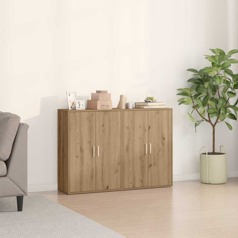 vidaXL Πλαϊνό γραφείο 2 τμχ. Artisan Oak 60 x 31 x 84 εκ.
