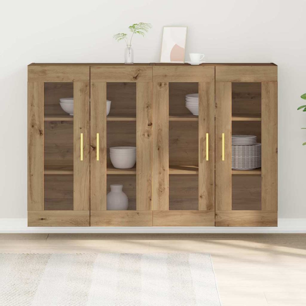 vidaXL Ντουλάπια Τοίχου 2 τμχ. Artisan Oak 69,5 x 34 x 90 εκ.