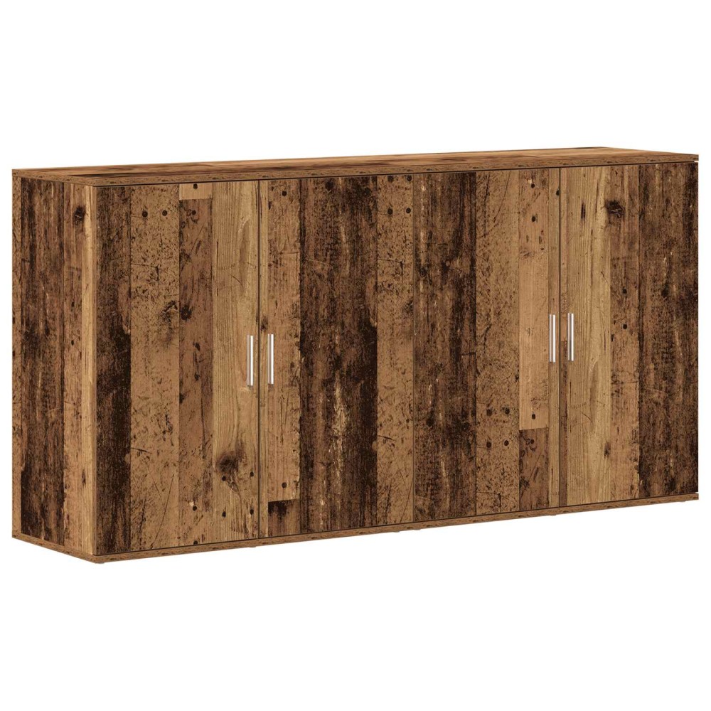 vidaXL Πλαϊνό γραφείο 2 τμχ. Παλιό ξύλο 79 x 38 x 80 εκ.