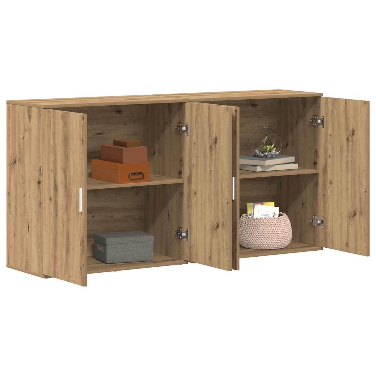 vidaXL Πλαϊνό γραφείο 2 τμχ. Artisan Oak 79 x 38 x 80 εκ.