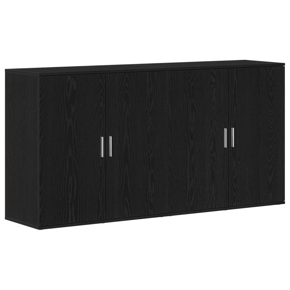 vidaXL Πλαϊνό γραφείο 2 τμχ. Μαύρη Οξυά 79 x 38 x 80 εκ.