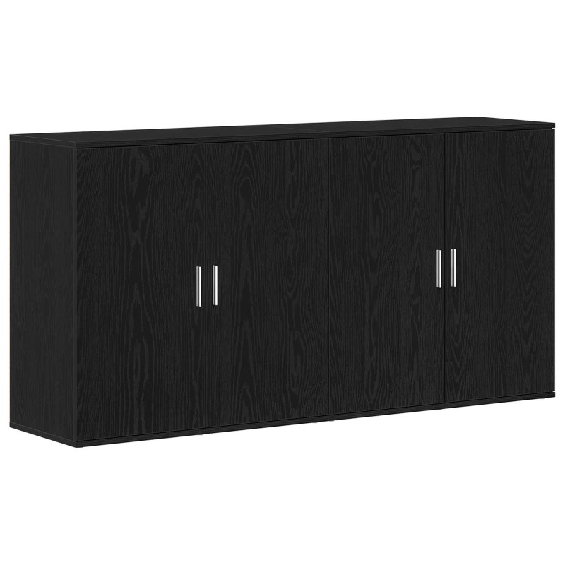 vidaXL Πλαϊνό γραφείο 2 τμχ. Μαύρη Οξυά 79 x 38 x 80 εκ.